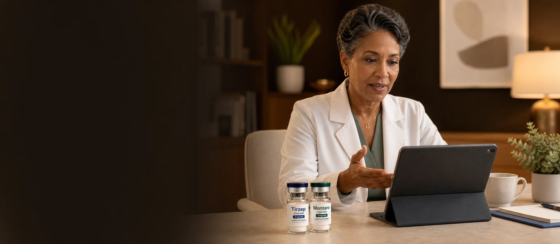 Provider reviewing progress during weight-loss follow-up care